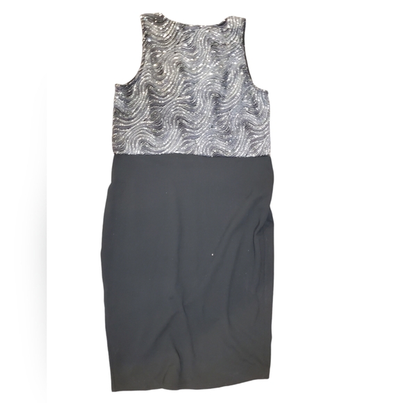 Elegant Black and Silver Glitter Dress by Libian Size 1X ✨️HP✨️ - Picture 2 of 9